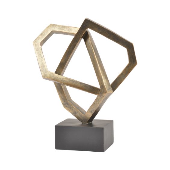 bronze finish antique cubist sculpture 