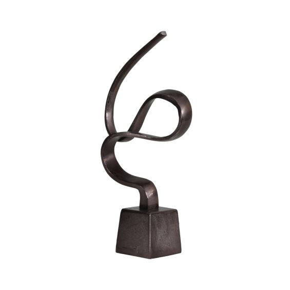 A warm aluminum metallic bronze abstract sculpture that represents wellness