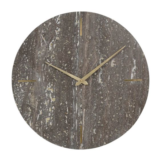 Brown and grey marble wall clock