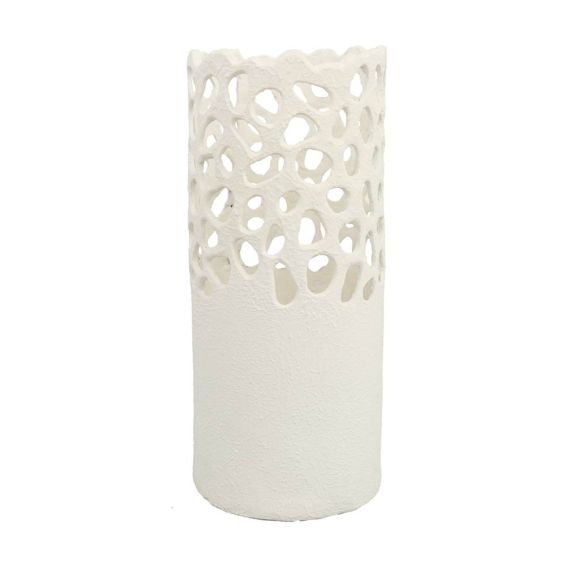 Off-white cutwork vase