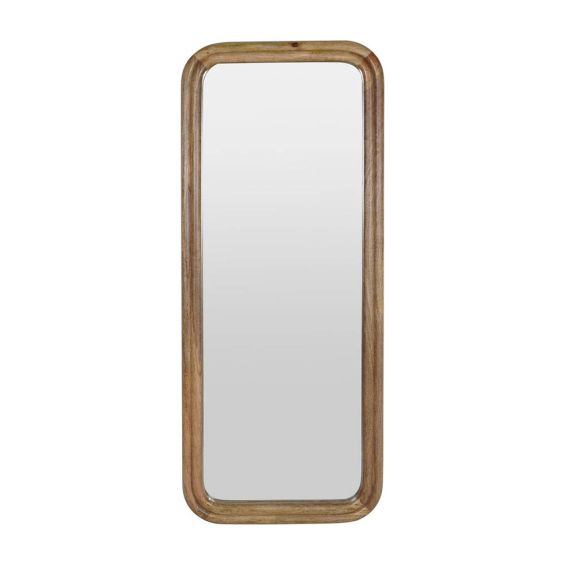 Dressing mirror with grooved wooden edges