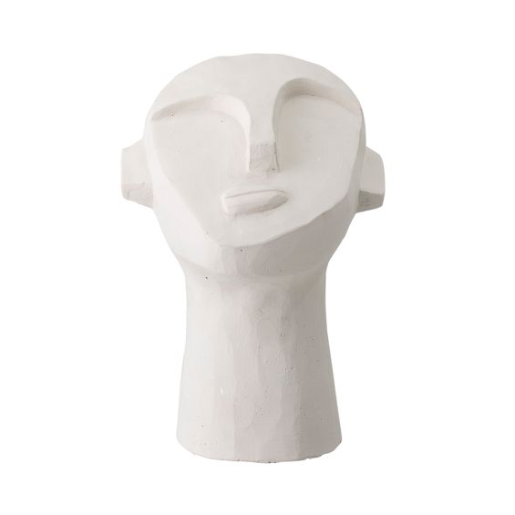 Stylish modern face decorative sculpture in white cement