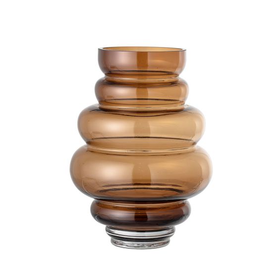 A luxurious brown glass vase 