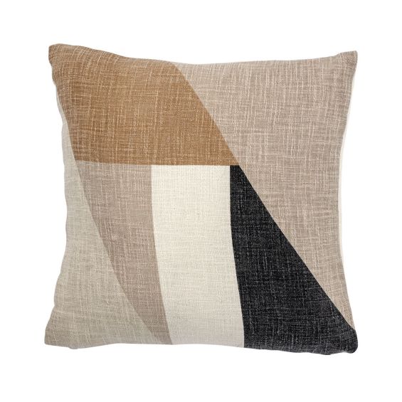 A stylish neutral-toned geometric 45 x 45 cm cushion