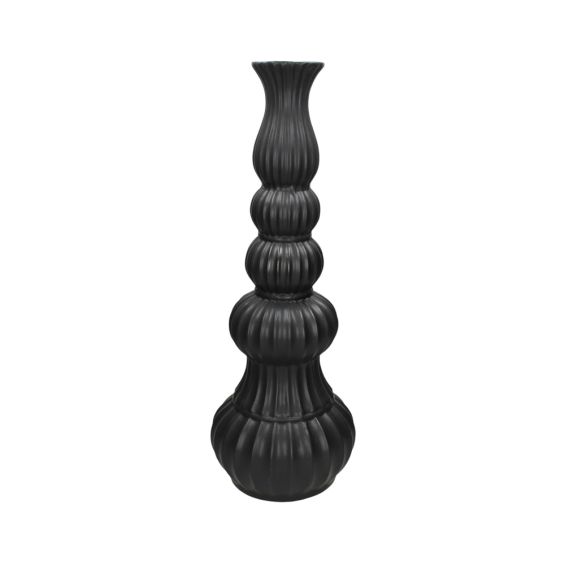 Stylish tall black textured vase