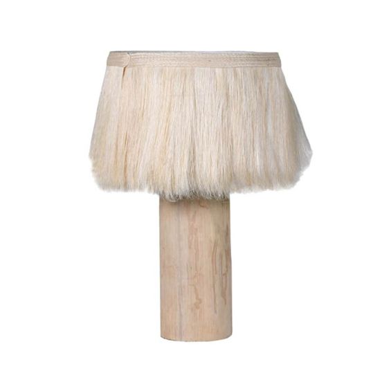 tropical table lamp with fibrous shade