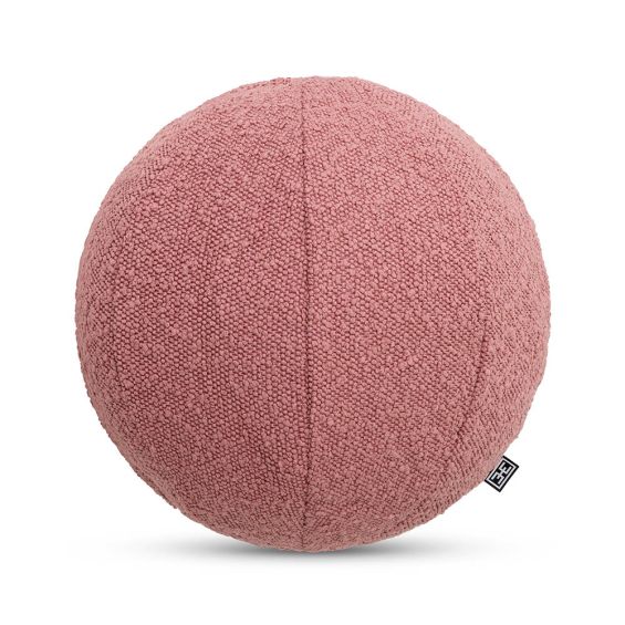 Artsy round cushion gorgeously textured boucle rose finish