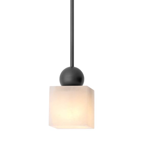 A luxurious bronze and alabaster ceiling lamp 