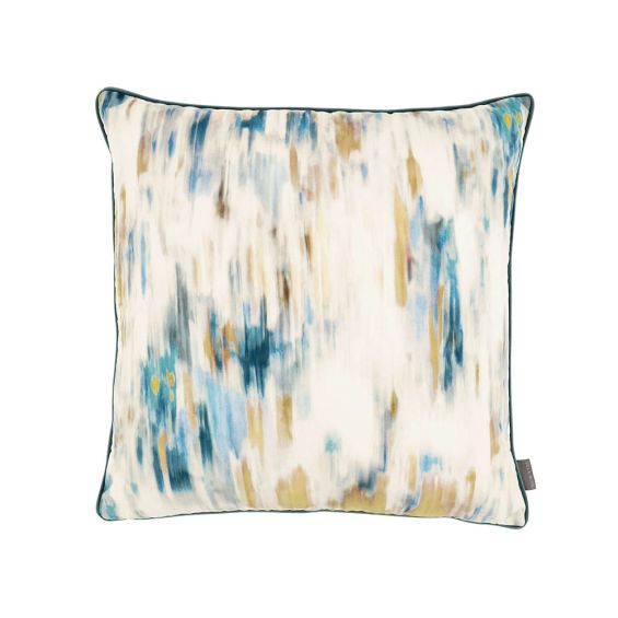 Vibrant watercolour design cushion in varying finishes