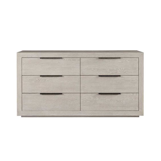 Grey washed wood chest of drawers with 6 drawers