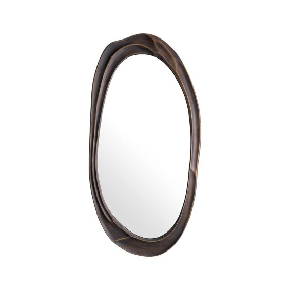 An organically shaped wall mirror by Eichholtz with a textured bronze highlight finish