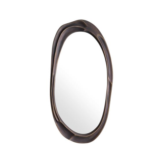 An organically shaped mirror by Eichholtz with a textured bronze highlight finish