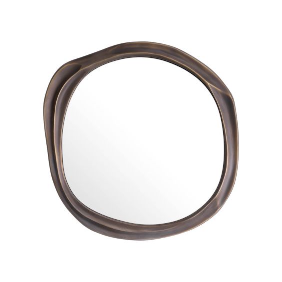 An organically shaped mirror by Eichholtz with a textured bronze highlight finish