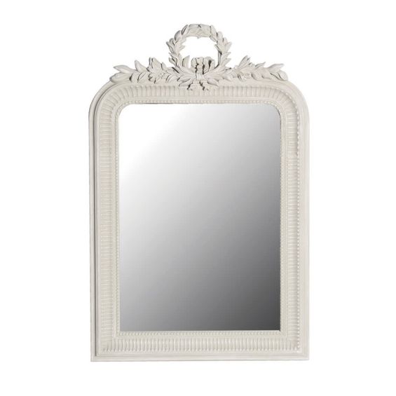 Classic French-style cream crest mirror