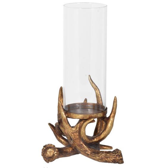 Gold Gilt Antler Candle Holder 