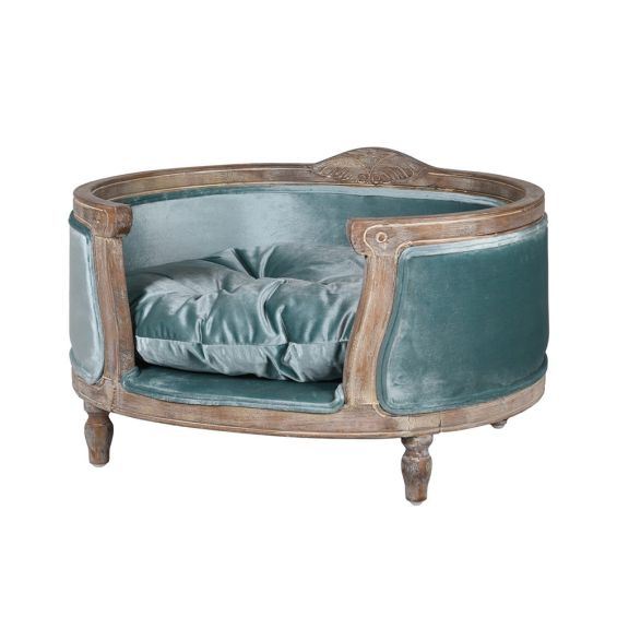 Luxury pink velvet french style dog bed