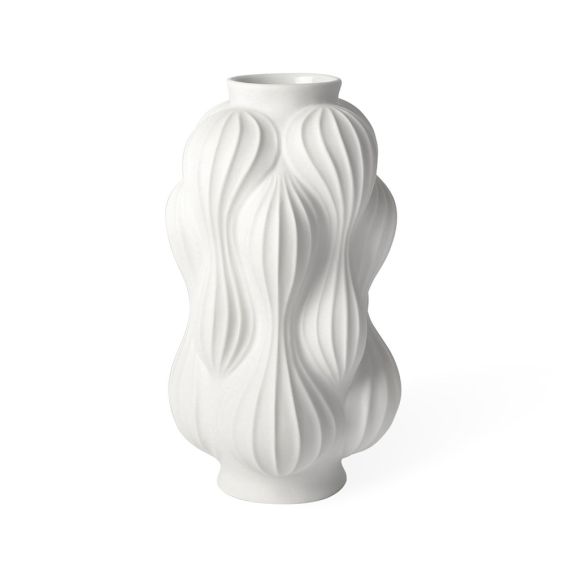 A sculptural nature-inspired white porcelain vase