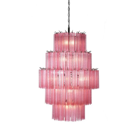 pink 5-tiered chandelier 