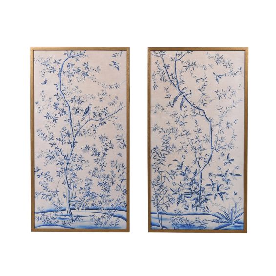 A beautiful east Asian inspired blue naturistic print