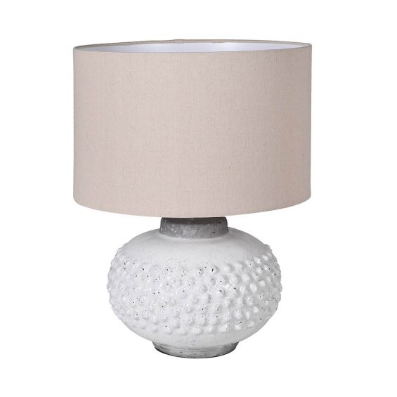 Gorgeous bobbled table lamp with linen shade