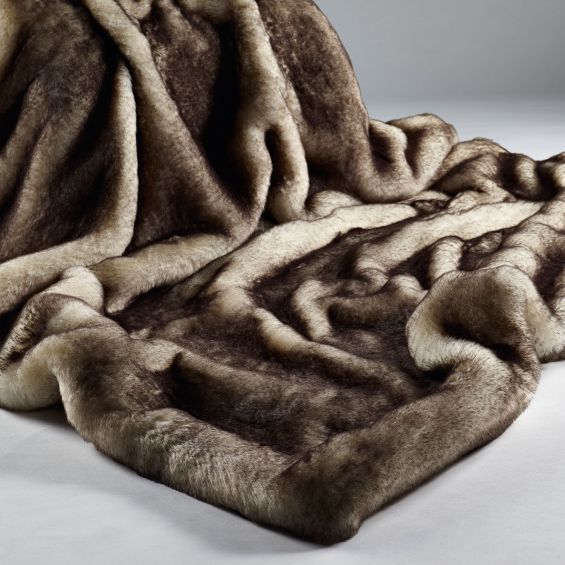Brown Snow Fox Throw