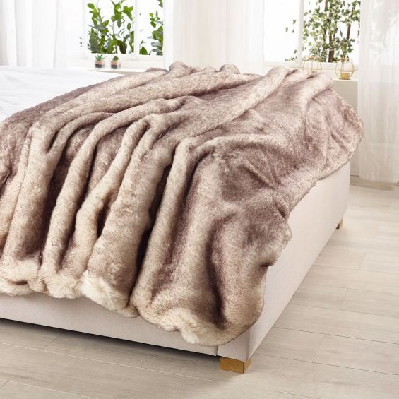 Brown Snow Fox Throw
