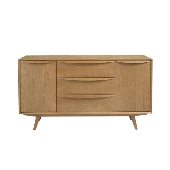  contemporary mid-century inspired weathered natural oak sideboard
