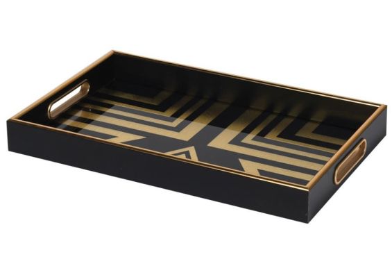Art Deco Black and Gold Tray
