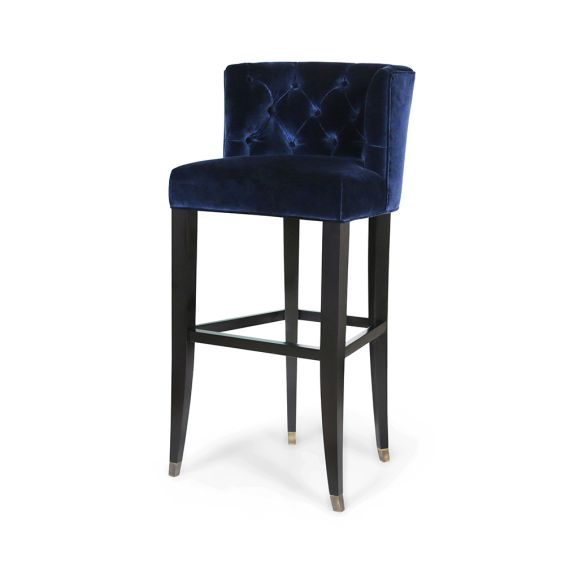 A deep buttoned bar stool