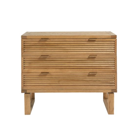 Natural oak, wooden 3 drawer chest of drawers