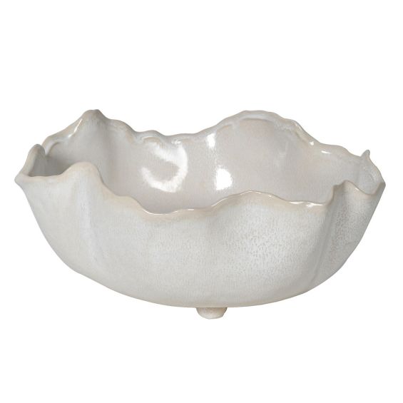 wavy white ceramic bowl