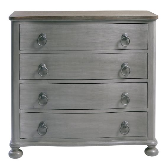 French grey wooden 4 drawer chest of drawers