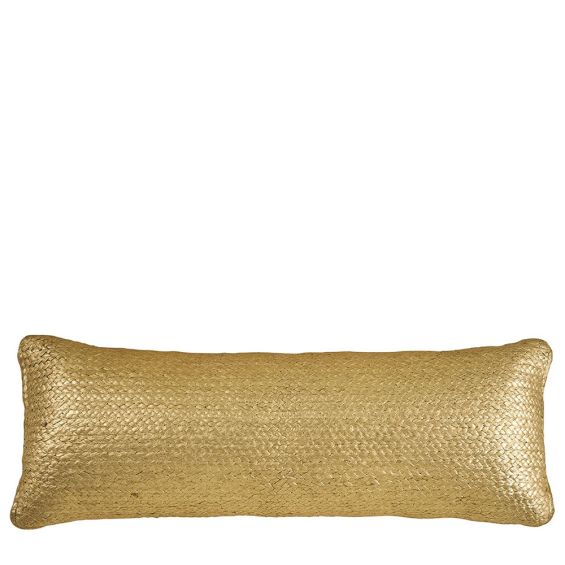 Rectangular gold jute cushion