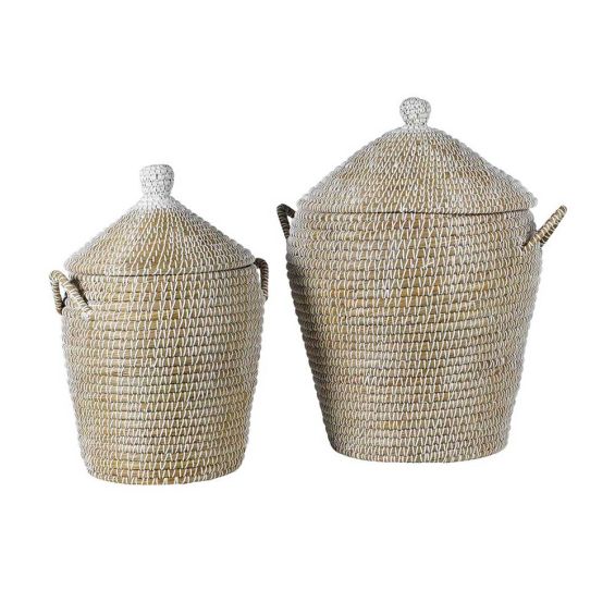Pair of scandi-inspired lidded baskets