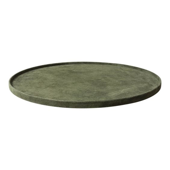 shallow green suede tray