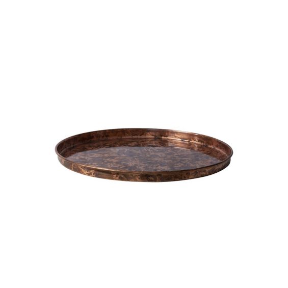 tortoise shell style, round brown tray 