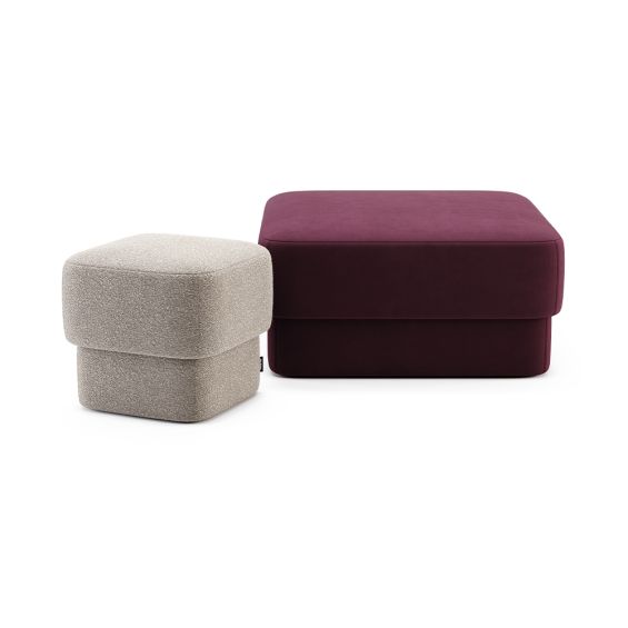 Luxury velvet square pouffe with sumptuous design