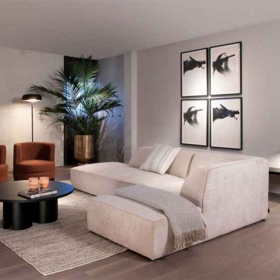 Sleek and simple corner sofa wth bespoke upholstery