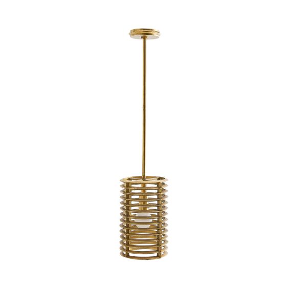 Brass pendant light with caged effect 