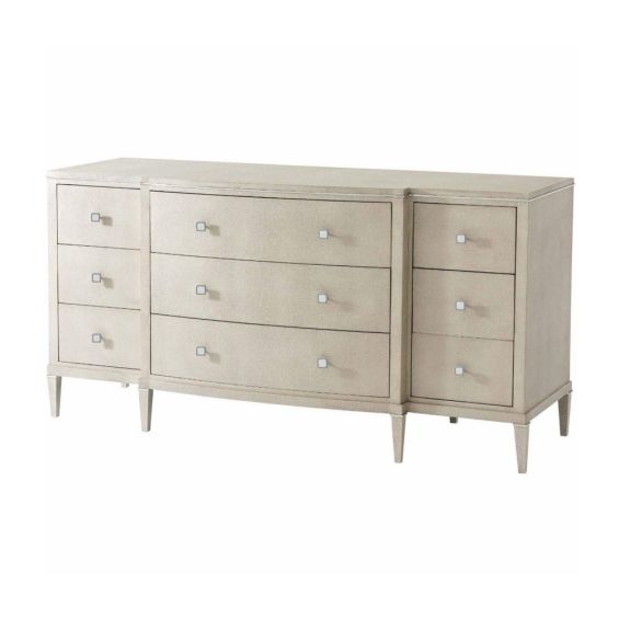 Beautiful, bright dresser with cream shagreen finish