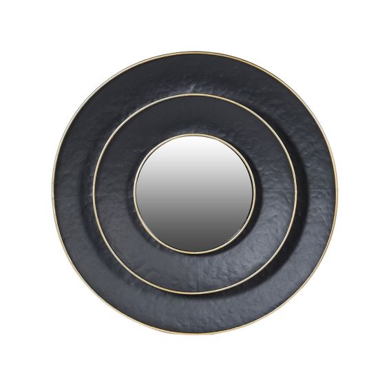 A black layered mirror with gold details.