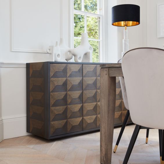 Brown oak veneer dresser/sideboard