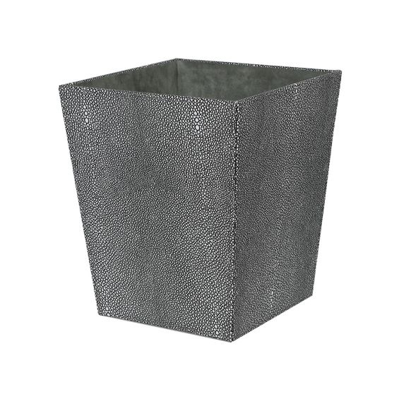 A stylish and sophisticated shagreen bin with a gorgeous grey finish