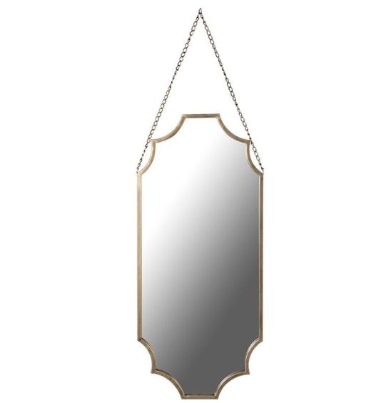 Gold, scalloped shaped wall mirror