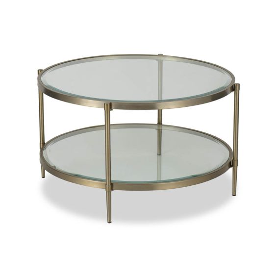 Adlon Coffee Table - Glass/Brushed Brass