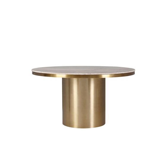 Camden Dining Table - White Marble/Brushed Brass (140 cm)