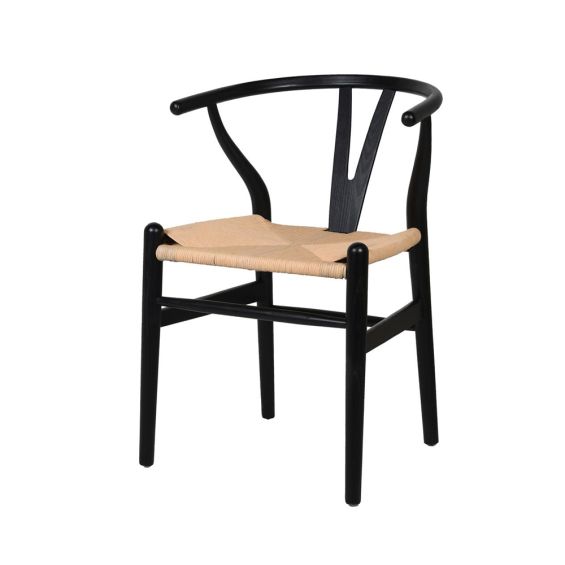 black elm open back dining chair with scandi influence