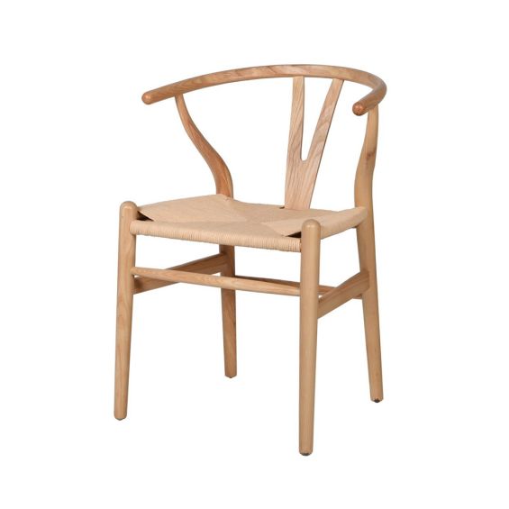 natural elm open back dining chair