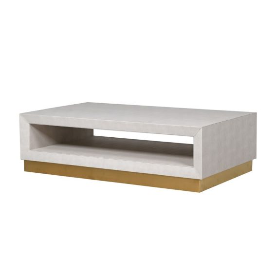 Modern shagreen coffee table with golden base