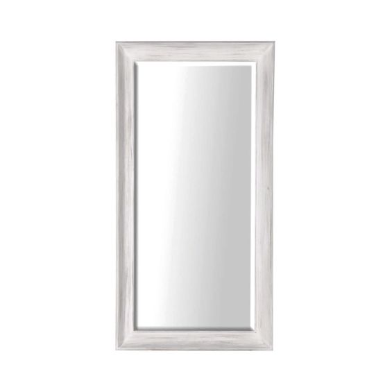 large white mirror with a distressed finish 